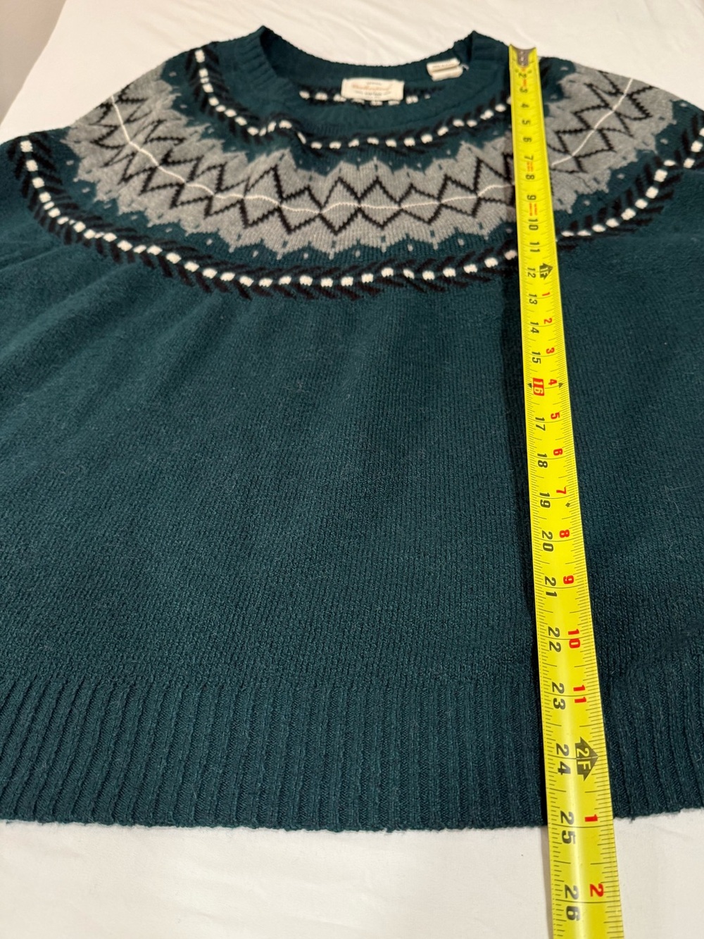 Original Weatherproof Vintage Fair Isle Knit Sweater Green Women's XL - Picture 7 of 7